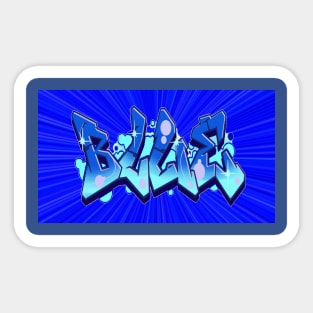 Blue Graffiti Sticker